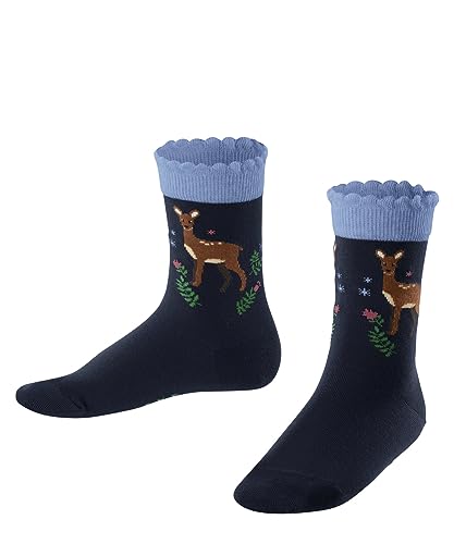 FALKE Unisex dziecięce skarpety Country Deer ze zrównoważonej bawełny, cienkie wzory, 1 para, niebieski (Marine 6120), 26