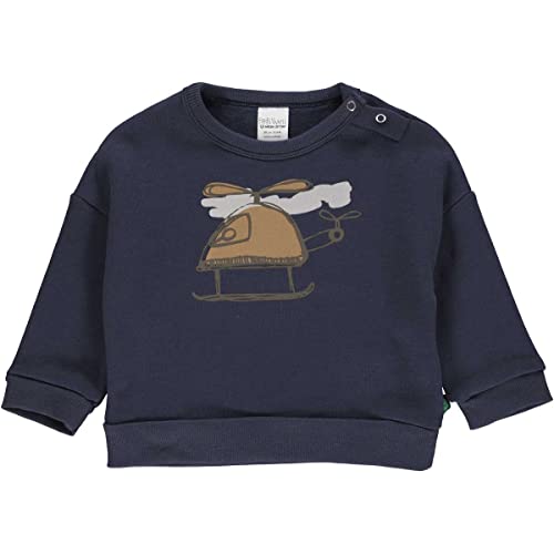Fred's World by Green Cotton Bluza chłopięca z nadrukiem Helicopter, niebieski (Night Blue), 74