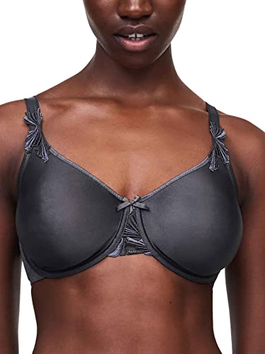Chantelle Damski zakryty marszczony biustonosz Hedona, formowany biustonosz Gris Profond/Gris Lavande, 75D
