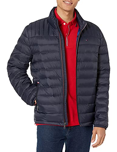 Tommy Hilfiger Męska kurtka puchowa z prawdziwej puchowej kurtki puchowej, Północ, L