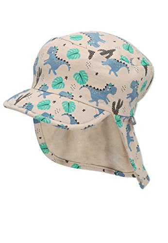 Sterntaler Chłopcy czapka z daszkiem z osłoną karku Wüstendino kapelusz przeciwsłoneczny, beżowy, 47 cm