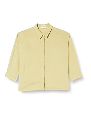 TOM TAILOR Damski lniana bluzka koszulowa 1032228, 28725 - Light Moderate Olive, 36
