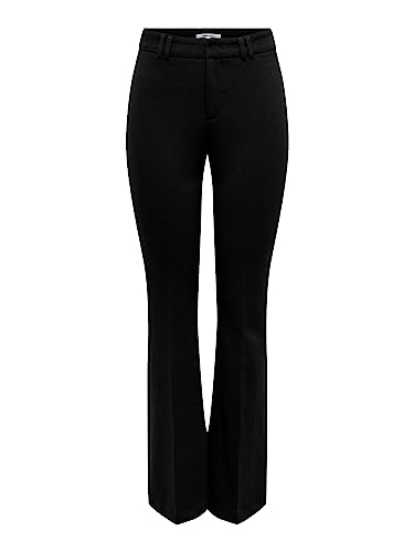 Bestseller A/S Damskie spodnie ONLPEACH MW Flared Pant TLR NOOS, czarne, 40/32, Schwarz, 40W / 32L