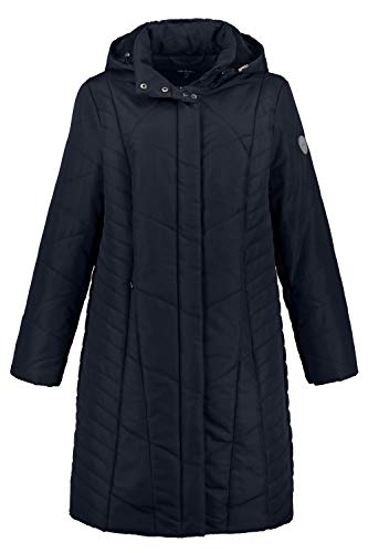 Ulla Popken Damski płaszcz pikowany, niebieski, 42 duże rozmiary