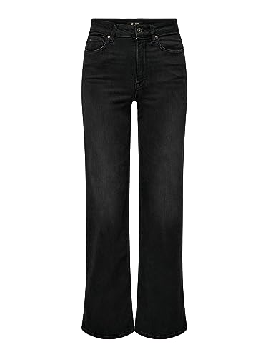 Bestseller A/S Damskie spodnie dżinsowe ONLMADISON Blush HW Wide DNM CRO099 NOOS, Washed Black, XXL/34, Washed Black, XXL x 34L