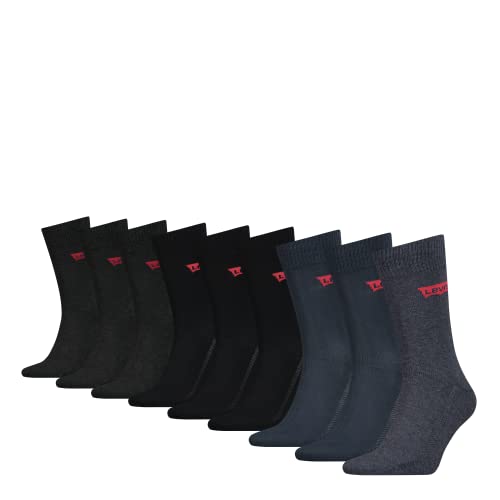 Levi's CLSSC Sock Unisex Dorosły (Pakiet 9), Niebieski (ciemny denim/czarny/anthra mel), 43-46 EU
