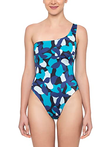 sloggi shore Damski kostium kąpielowy Shore Flower Horn One Piece, Blue - Dark Combination, S