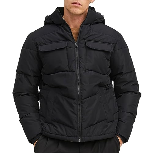 JACK&JONES JJMASON Męska kurtka puchowa SN pikowana, czarna, S, czarny, S