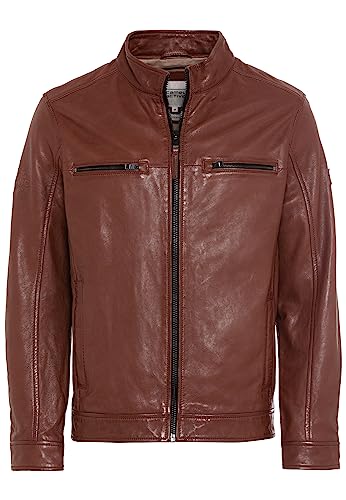 camel active Męska kurtka 431580/1L21 Leather Blouson, koniak, 54, koniak, 54