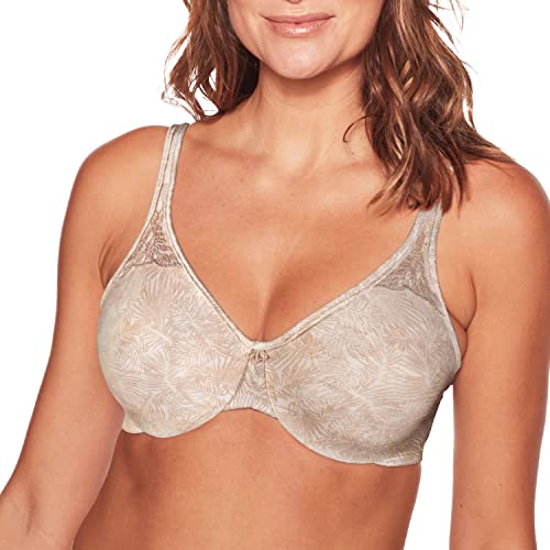 Bali Damski biustonosz z fiszbinami Passion for Comfort Minimizer Df3385, nadruk liści, 42C
