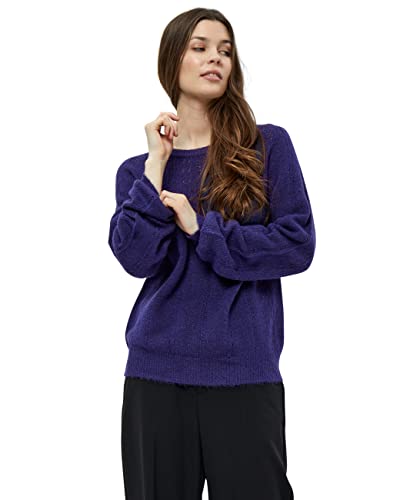 Peppercorn Damski sweter z długim rękawem, granatowy, fioletowy melanż, M