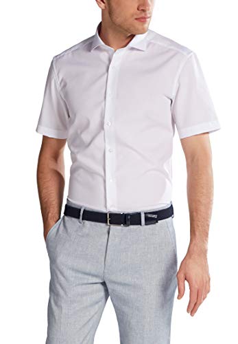 Eterna Męska koszula z rękawem Slim FIT Popelin White UNI, 16,5, biały, 40