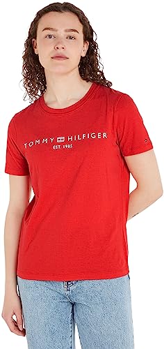Tommy Hilfiger Damskie topy z dzianiny Reg Corp Logo C-nk Ss S/S, Fajerwerki, XL