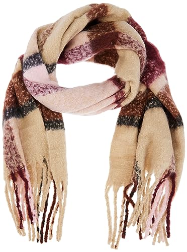Bestseller A/S Szalik damski Pcbea Long Scarf Noos Bc, Silver Mink/AOP:CHECK, jeden rozmiar