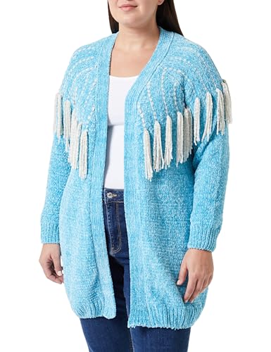 NALLY Damski kardigan szenilowy 19025229-NA02, turkusowy, XS/S, turkusowy/niebieski, XS-S