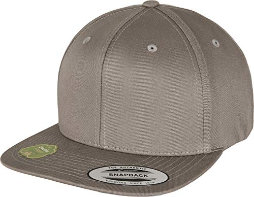 Yupoong Flexfit Unisex Snapback Cap z bawełny organicznej z prostym daszkiem, czapka baseballowa z bawełny organicznej, regulowany rozmiar, rozmiar uniwersalny, Pale Grey, jeden rozmiar