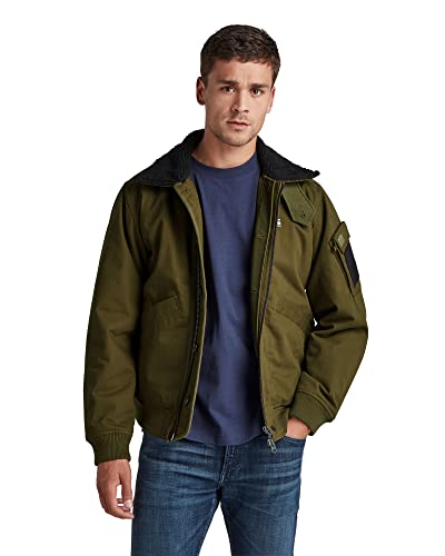 G-STAR RAW Męska kurtka bomberka Flight, Zielony (Dark Olive D20518-c893-c744), XL