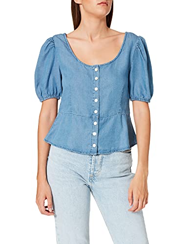 ONLY Onlulrika Lyocell Life DNM Blouse Qyt bluza damska, niebieski (medium blue denim), S
