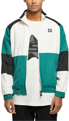 STARTER BLACK LABEL Męska kurtka Starter Color Block Retro Jacket palewhite/darkfreshgreen/black XXL, Palewhite/Darkfreshgreen/Black, XXL