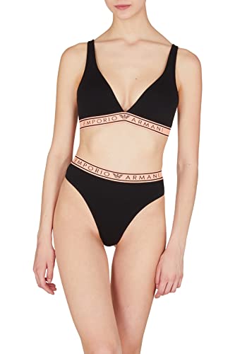 Emporio Armani Women's Iconic Logoband Biustonosz Wyściełany Biustonosz Damski, Czarny, L