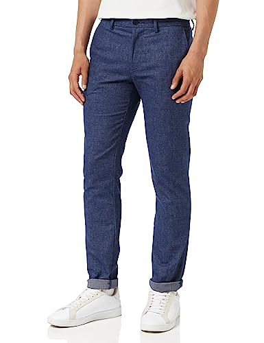 Tommy Hilfiger Bleecker Fake Solid Wool Look Spodnie męskie, Wyblakłe indygo, 31W / 28L