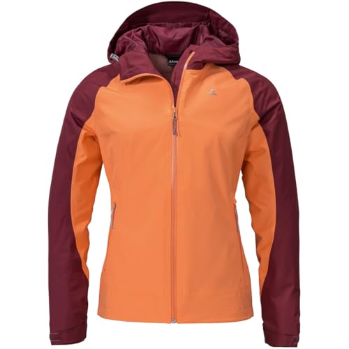 Schöffel Damska kurtka Wamberg L kurtka turystyczna z regulowanym kapturem, chryzantema, rozmiar 30 EU, Dark Burgundy, 36
