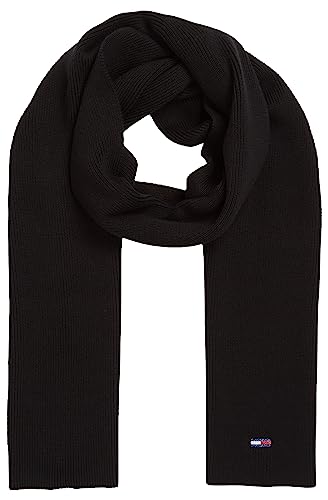 Tommy Jeans Szaliki damskie z flagą TJW, czarne, jeden rozmiar, Czarny, Rozmiar uniwersalny