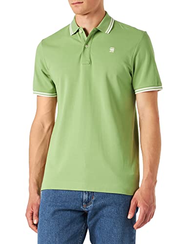 G-STAR RAW Męska koszulka polo Dunda Slim Stripe S, zielony (Tendril 5864-d115), XS