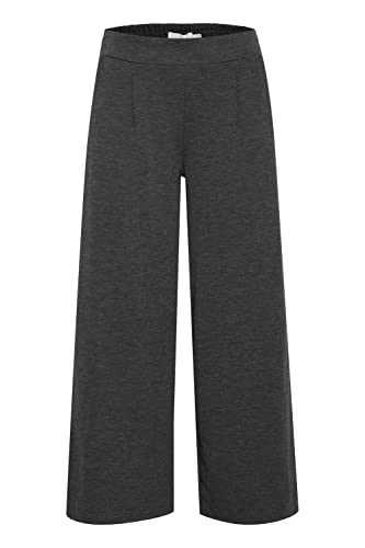ICHI Damskie spodnie Ihkate Sus Wide Pa Casual, 200319/ciemnoszary melanż, XL
