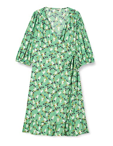 ONLY Women's ONLOLIVIA 3/4 WRAP Dress WVN NOOS sukienka midi, Winter Green/SOLA Flower, XXS, Zima zielony/kwiat sola, XXS