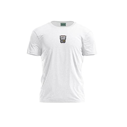 Bona Basics, Nadruk cyfrowy, męski t-shirt basic,% 100 bawełna, biały, casualowy, męskie topy, rozmiar: XL, biały, XL
