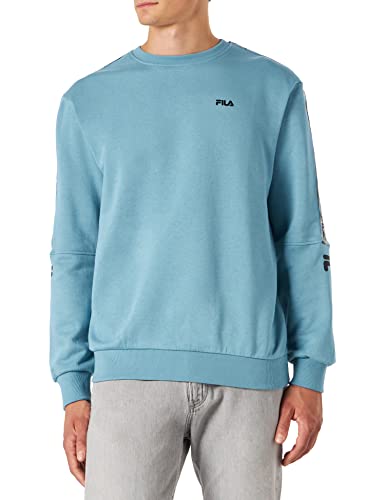 FILA Męska bluza BELP Crew Sweat T-Shirt, niebieska (Adriatic Blue), L