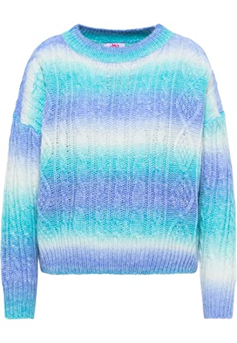 blonda Damski sweter z dzianiny 12419582-BL01, turkusowy, wielokolorowy, M/L, turkusowy wielokolorowy, M-L