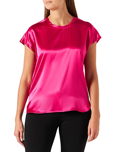 Pinko Damska bluzka Farida 6 satynowa rozciągliwa koszulka, Q04_Purple Fuxia, 8 (XS)