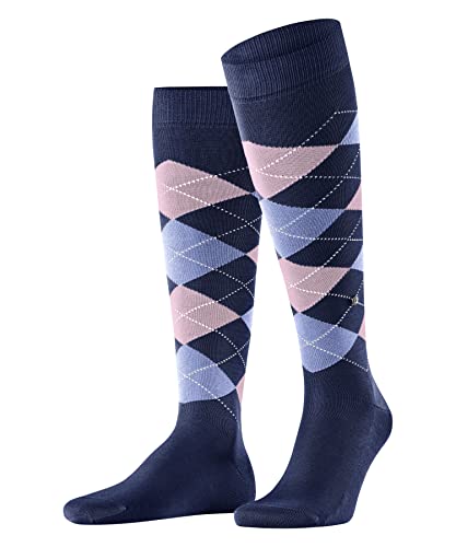 Burlington Mężczyźni Podkolanówki Manchester M KH Organiczna Bawełna długie z wzorem 1 Para, Niebieski (Night Blue 6583), 40-46