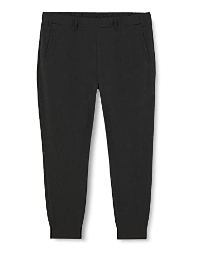 Kaffe Damskie spodnie slim suit luźny krój joggery elastyczna talia przycięte, Ciemnoszary melanż, 60