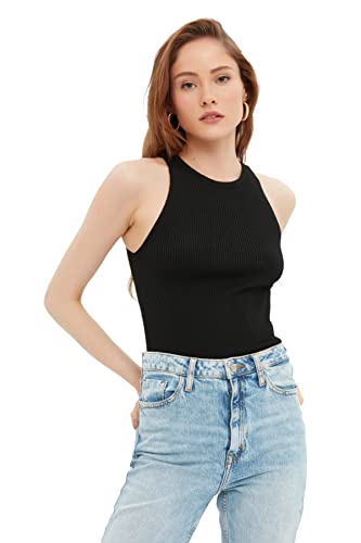 TRENDYOL Bluzka damska Ticker Knitwear, czarny, L