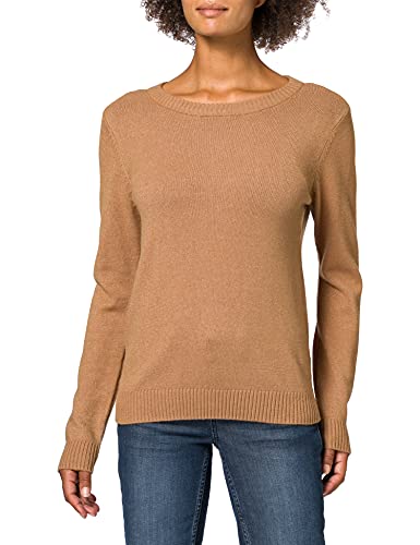 VILA CLOTHES damska koszulka VIRIL O-NECK L/S KNIT TOP - NOOS Shirt, Burnt Henna, normalna
