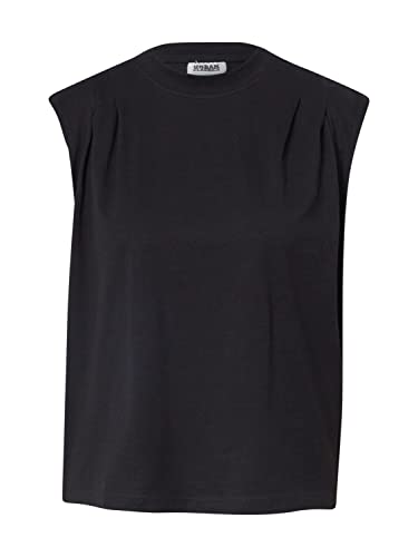 Urban Classics Women's Ladies Organic Heavy Pleated Shoulder Top T-Shirt, czarny, 5XL, czarny, 5XL