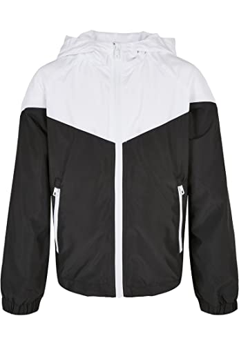 Urban Classics Boy's Boys 2-Tone Tech kurtka Windrunner, biała/czarna, 134/140