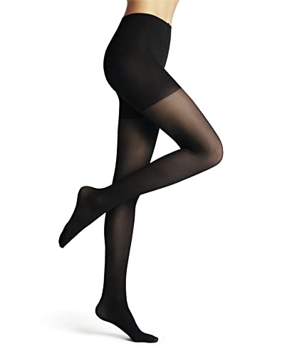 FALKE Kobiety Rajstopy Rib Shaping 50 DEN W TI Półprzezroczyste 50 Den z efektem modelującym 1 Para, Czarny (Black 3009), L
