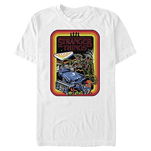 Stranger Things Men's Retro Mash Short Sleeve T-shirt męski, biały, XL, biały, XL