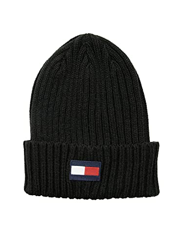 Tommy Hilfiger Mtze Ribbed Cuff czapka beanie-Mtze, Naszywka z czarną flagą, jeden rozmiar
