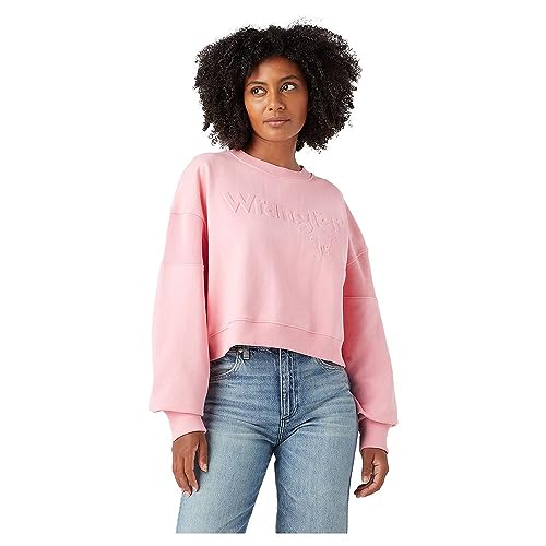 Wrangler Damska bluza Puffy Crew Sweat, Różowy, chory, L