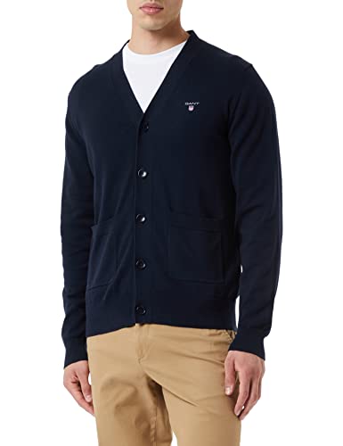 GANT sweter męski, niebieski (Evening Blue), XXL