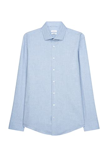 Seidensticker Męska koszula biznesowa – koszula bez prasowania o prostym kroju – Shaped – długi rękaw – kołnierz Kent – 100% bawełna, jasnoniebieski, 38