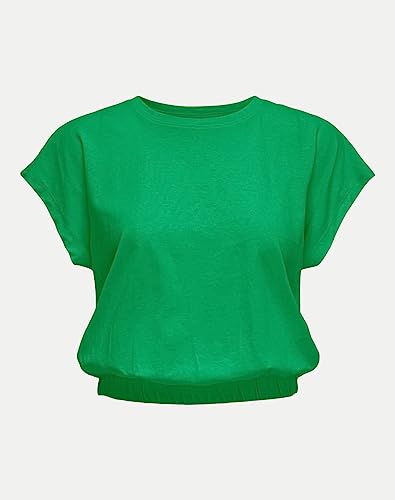 ONLY Kobiety ONLMAY S/S Cropped Box JRS Top, Kelly Green, L, zielony (Kelly Green), L