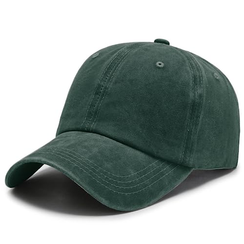 Clotth Stara sprana czapka baseballowa, jednokolorowa, szerokie rondo, sportowa czapka baseballowa dla kobiet, Army Green, jeden rozmiar