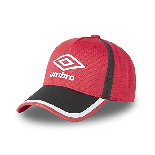 Umbro Męska i damska regulowana czapka z daszkiem, miękka, sportowa i oryginalna, Czerwona, rozmiar uniwersalny
