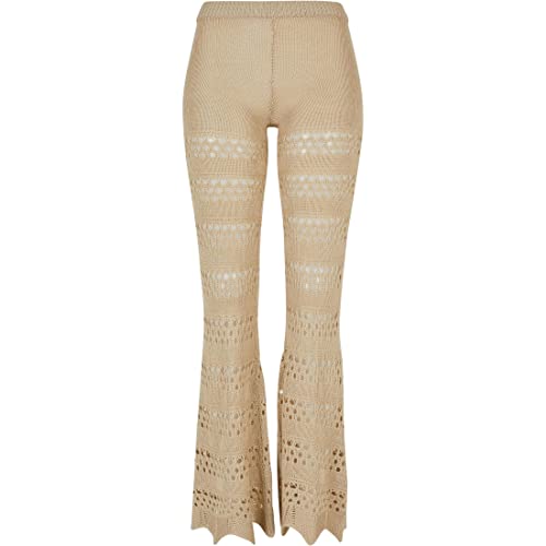 Urban Classics Damskie legginsy z dzianiny typu Flared Crochet Knit, trawa softseagrass, XXL